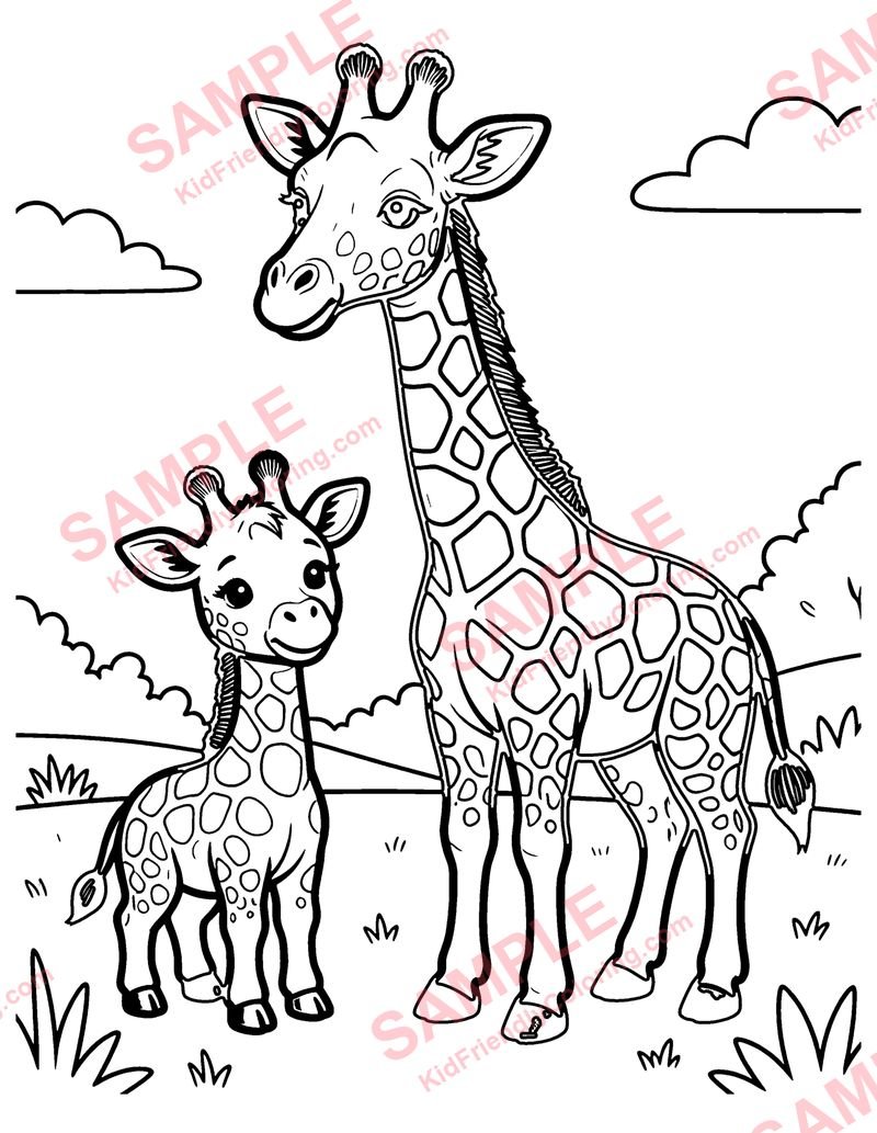 Baby Giraffe coloring page preview