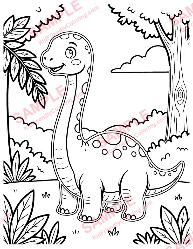 Baby Long-Neck coloring page preview