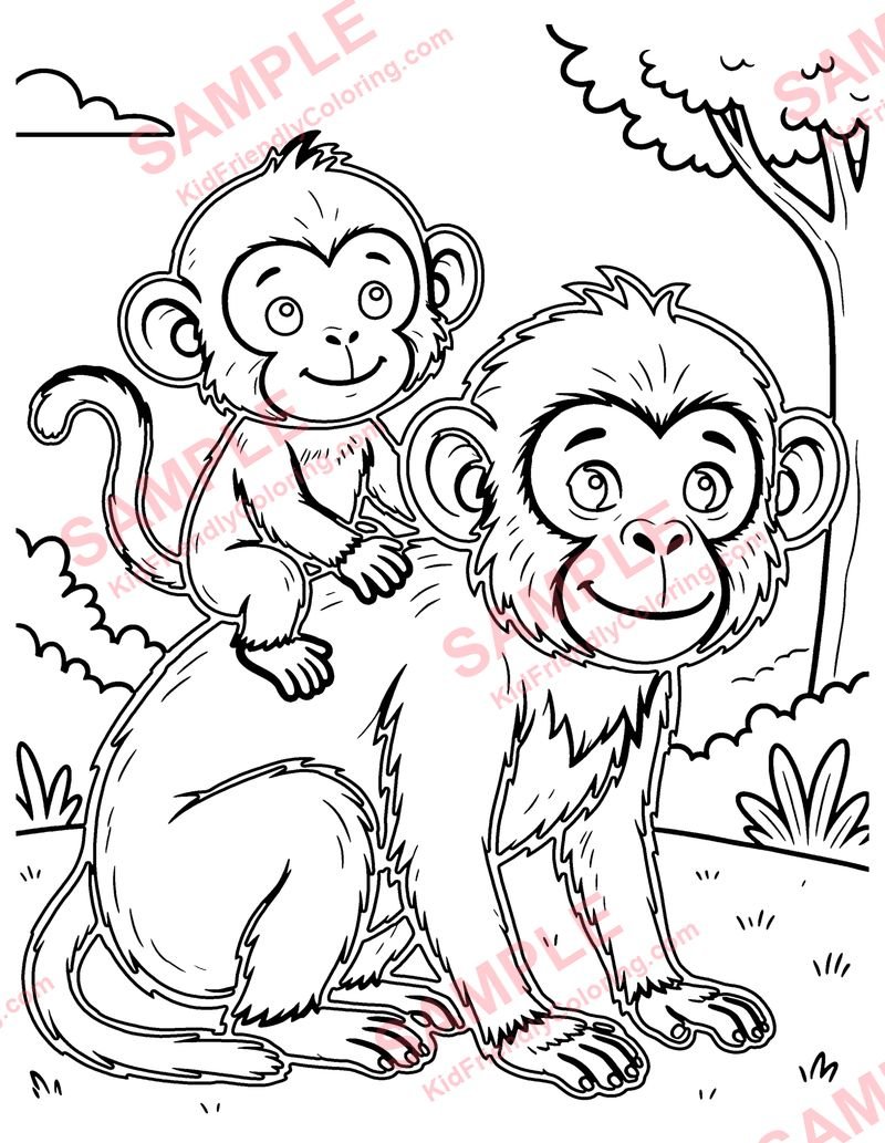 Baby Monkey coloring page preview