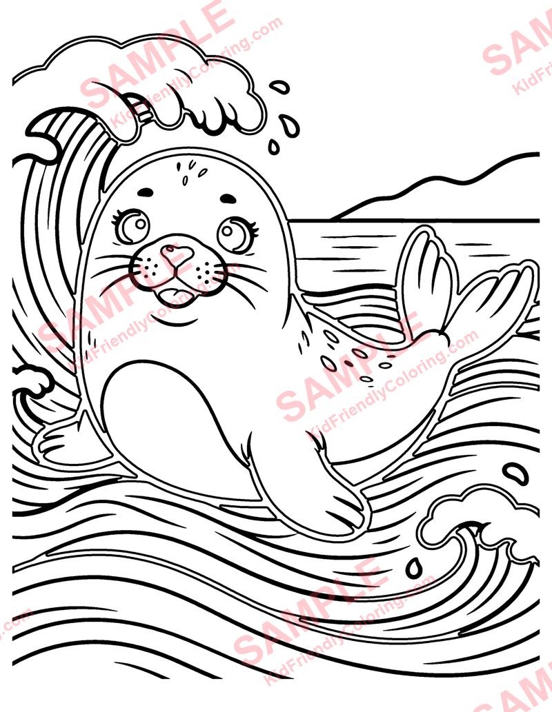 Baby Seal coloring page preview