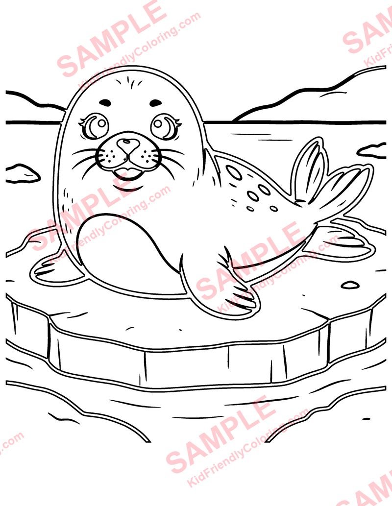 Baby Seal coloring page preview