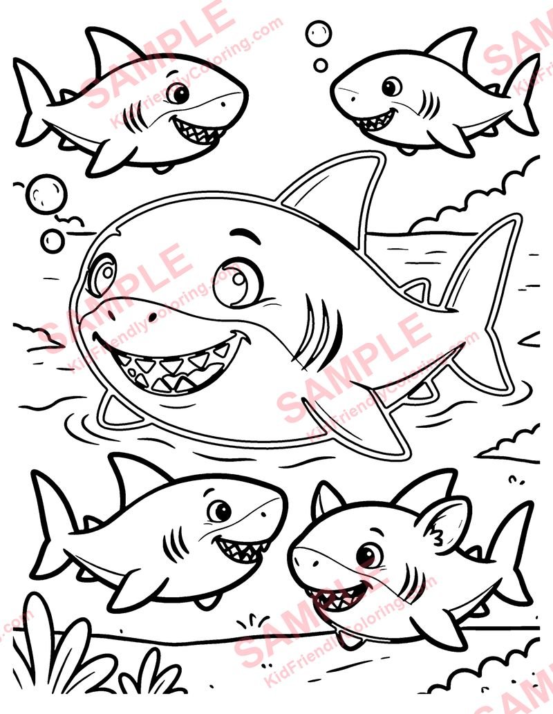 Baby Shark coloring page preview