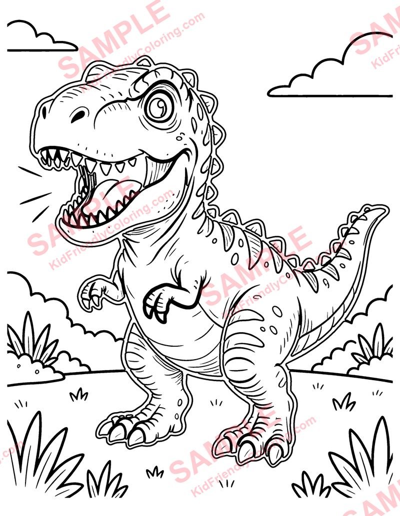 Baby T. Rex coloring page preview