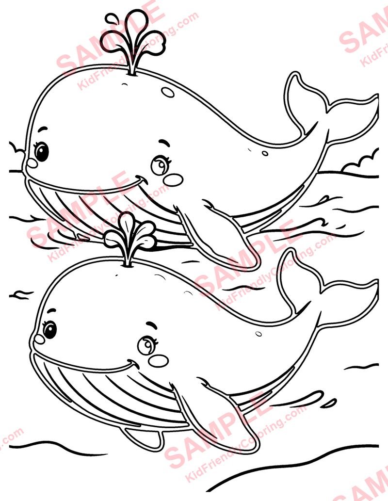 Baby Whale coloring page preview