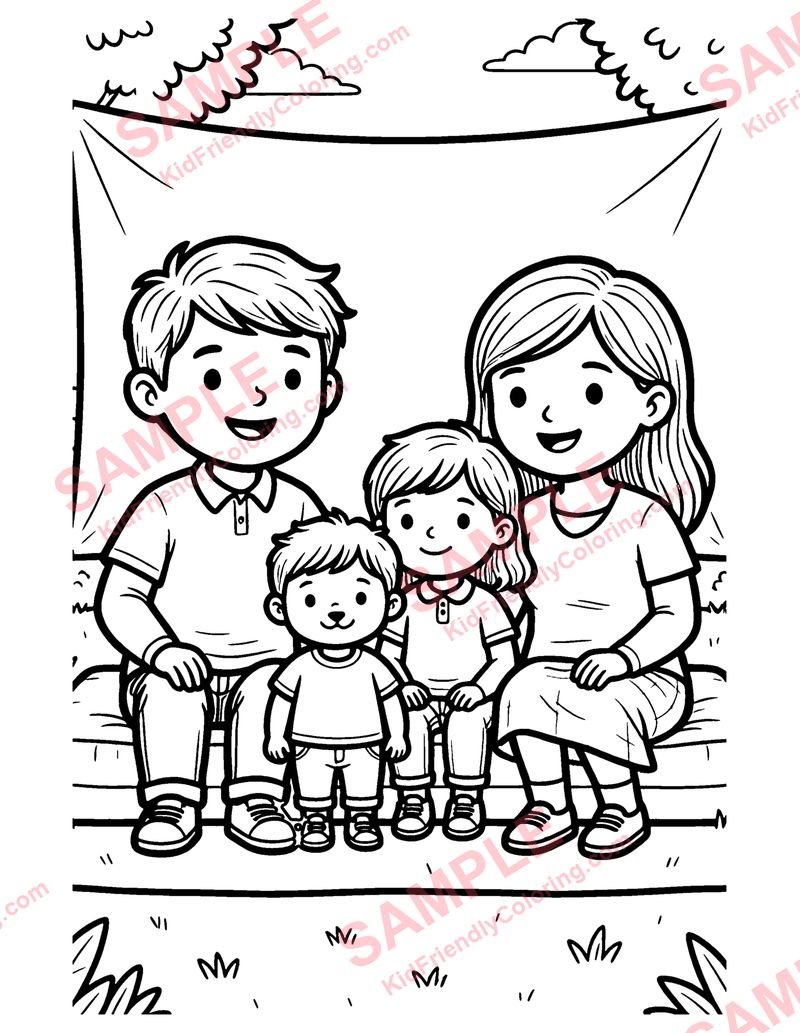 Backyard Movie Night coloring page preview