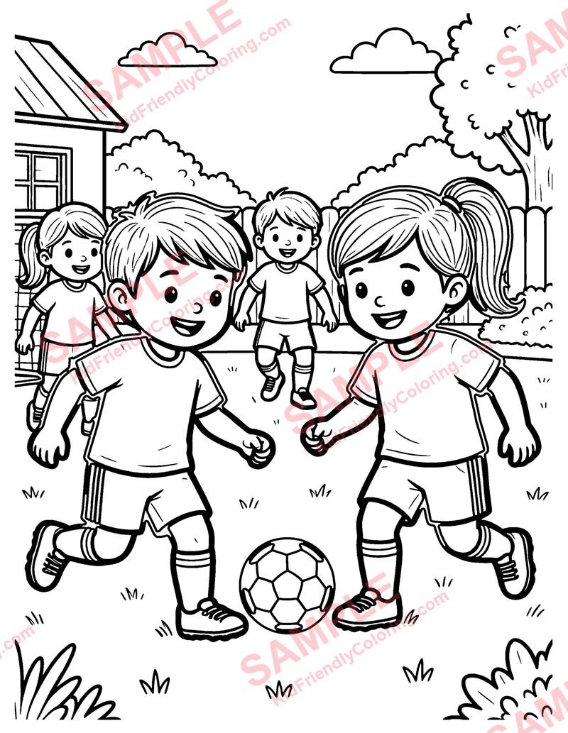 Backyard Soccer coloring page preview