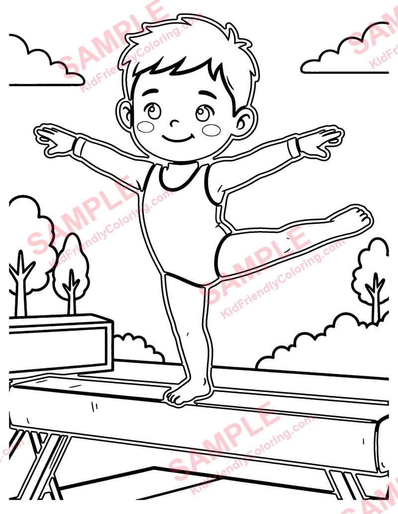 Balance Beam coloring page preview