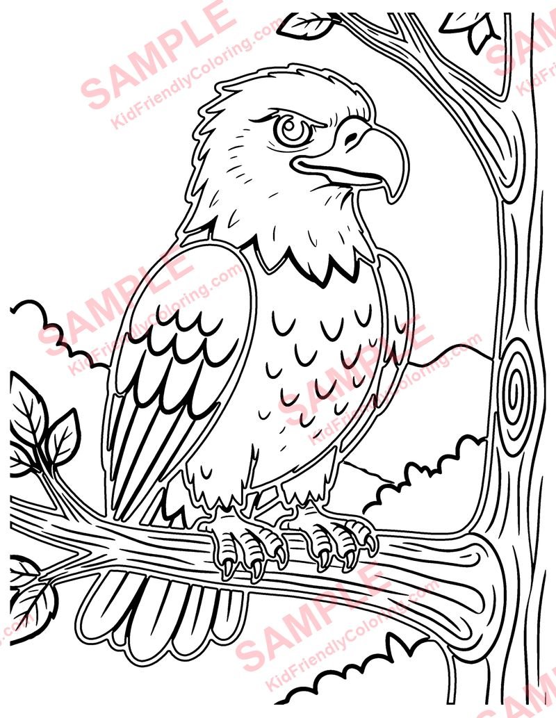 Bald Eagle coloring page preview