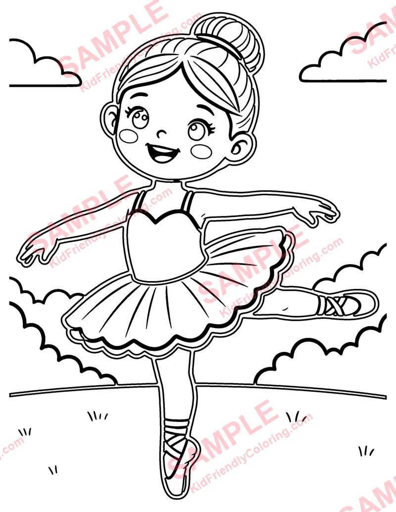 Ballet Dancer coloring page preview
