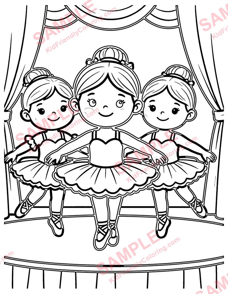 Ballet coloring page preview