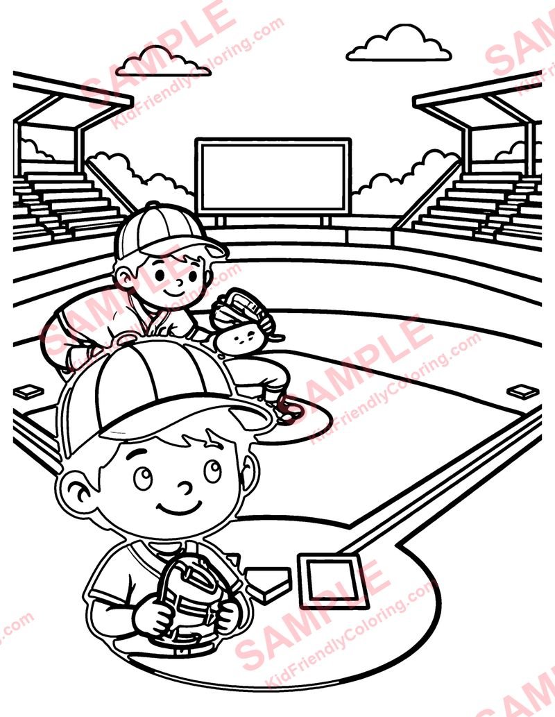 Baseball Diamond coloring page preview