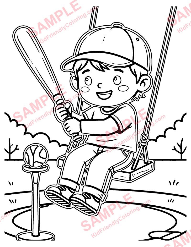 Batting Practice coloring page preview