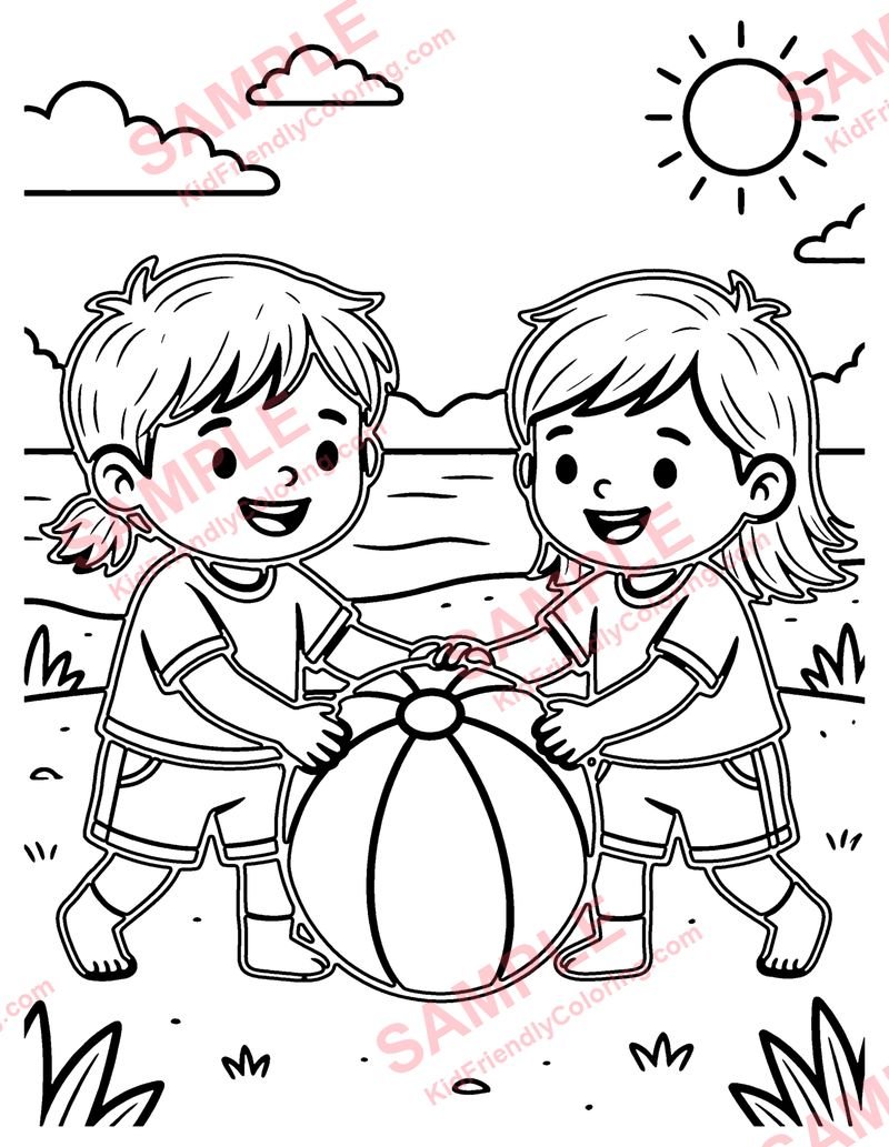 Beach Ball coloring page preview
