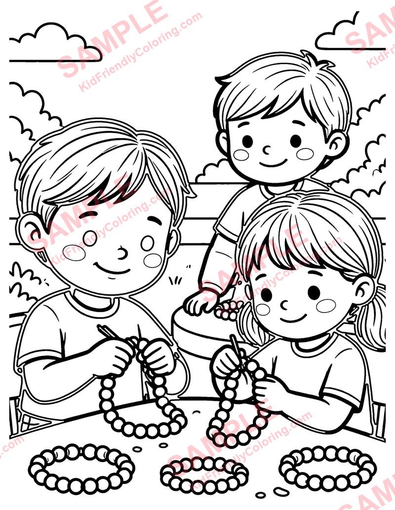 Beading coloring page preview