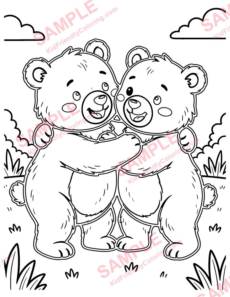 Bear Cubs coloring page preview