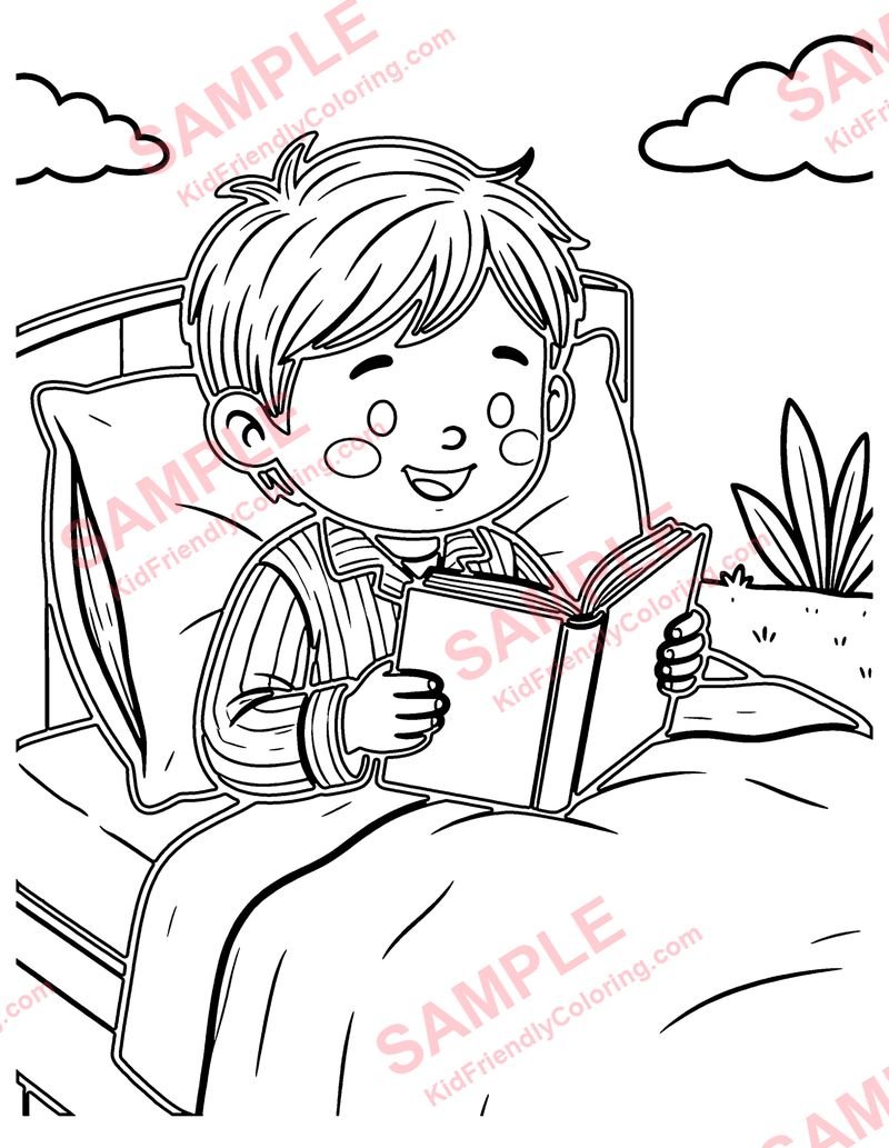 Bedtime Routine coloring page preview
