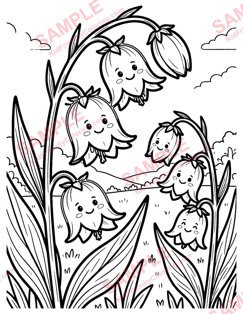 Bellflowers coloring page preview