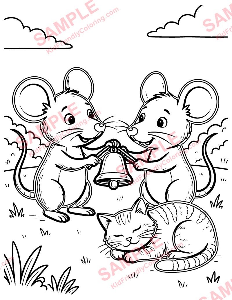 Belling the Cat coloring page preview