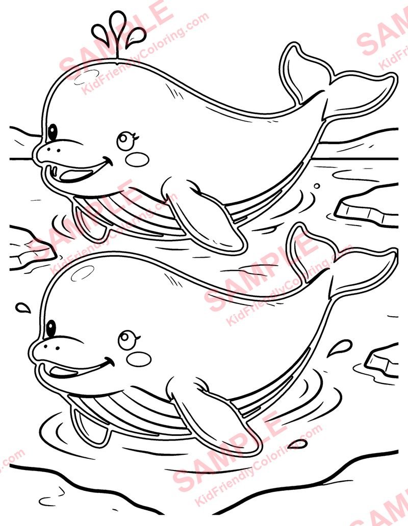 Beluga Whales coloring page preview