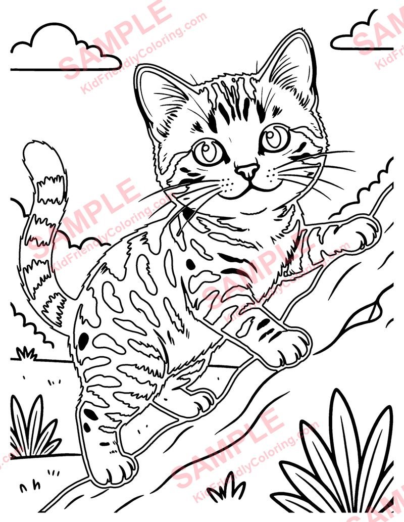 Bengal Cat coloring page preview