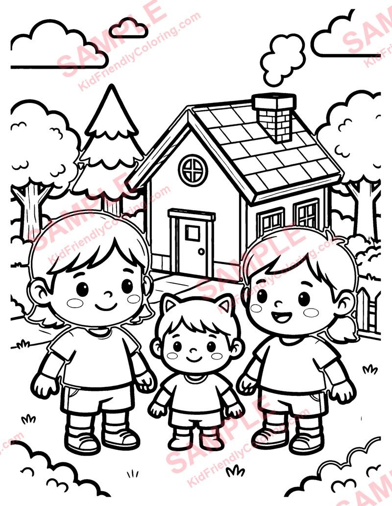 Block Building World coloring page preview