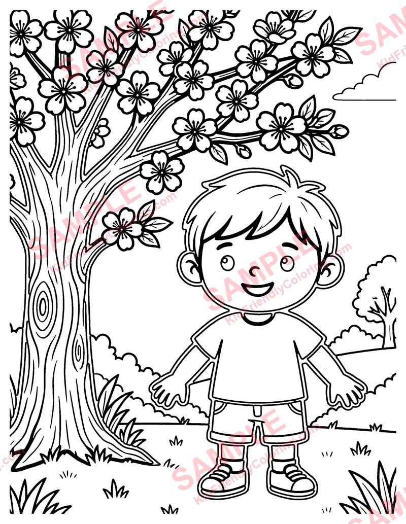 Blossom Tree coloring page preview