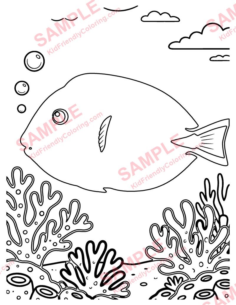 Blue Tang coloring page preview