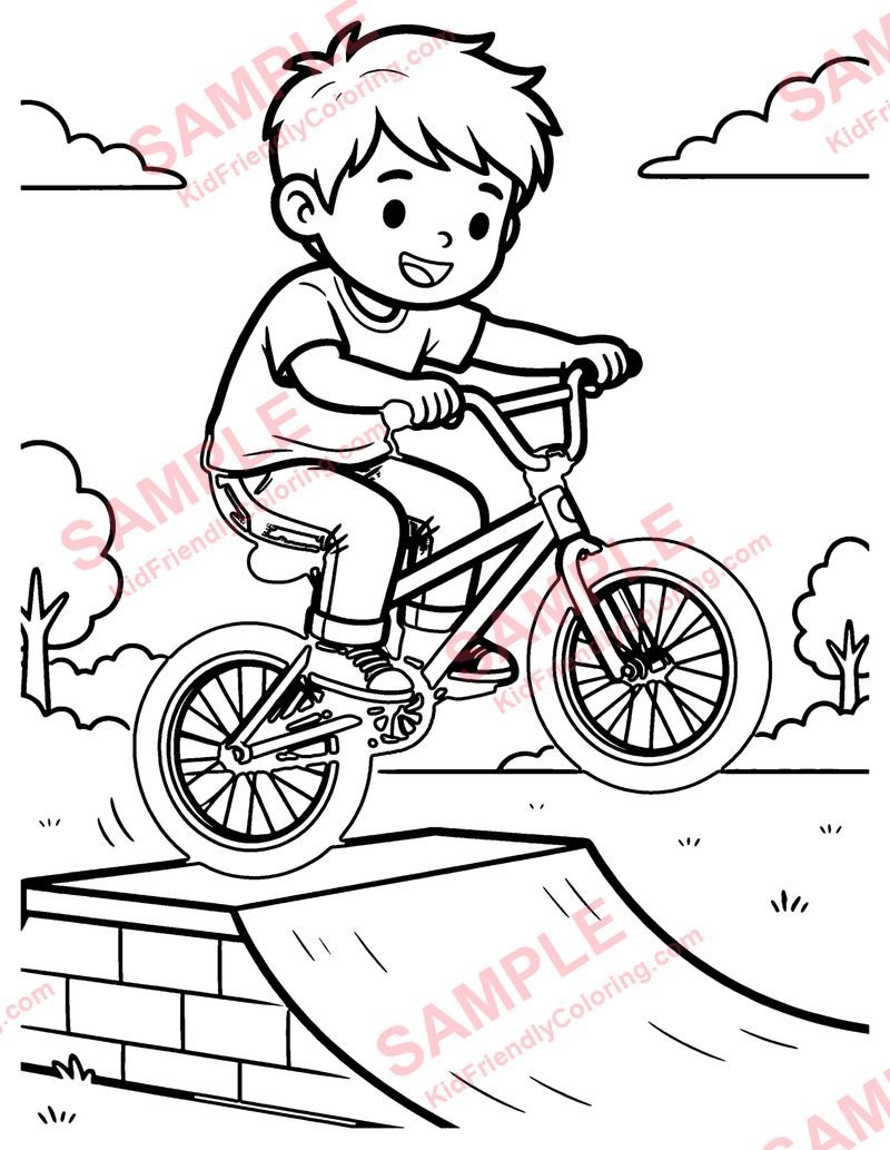 BMX Bike coloring page preview