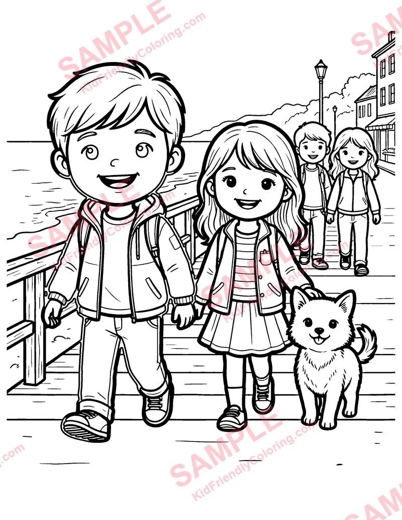 Boardwalk coloring page preview