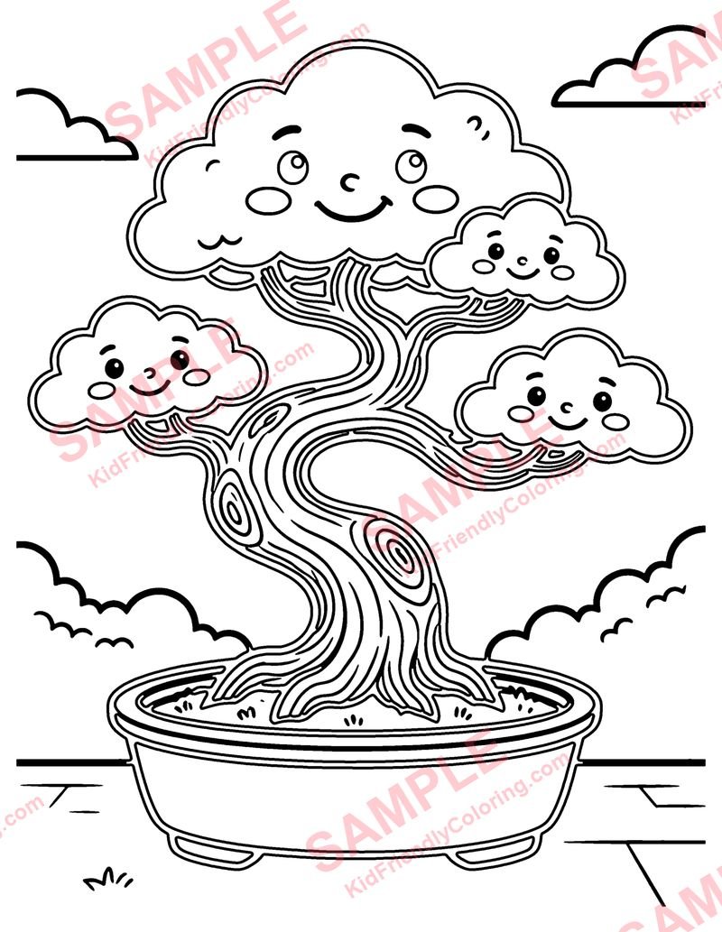 Bonsai Tree coloring page preview