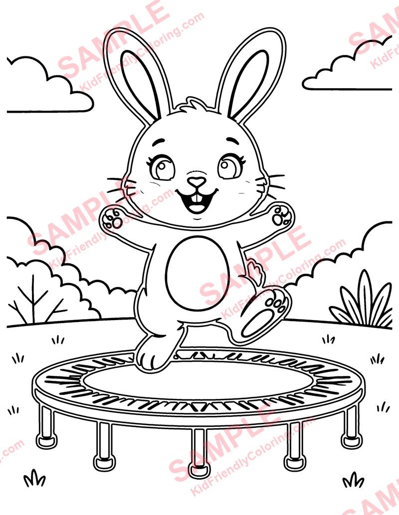 Bouncing Bunny coloring page preview