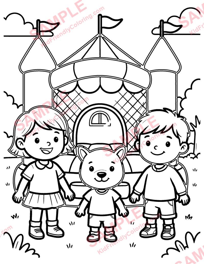 Bouncy Castle coloring page preview