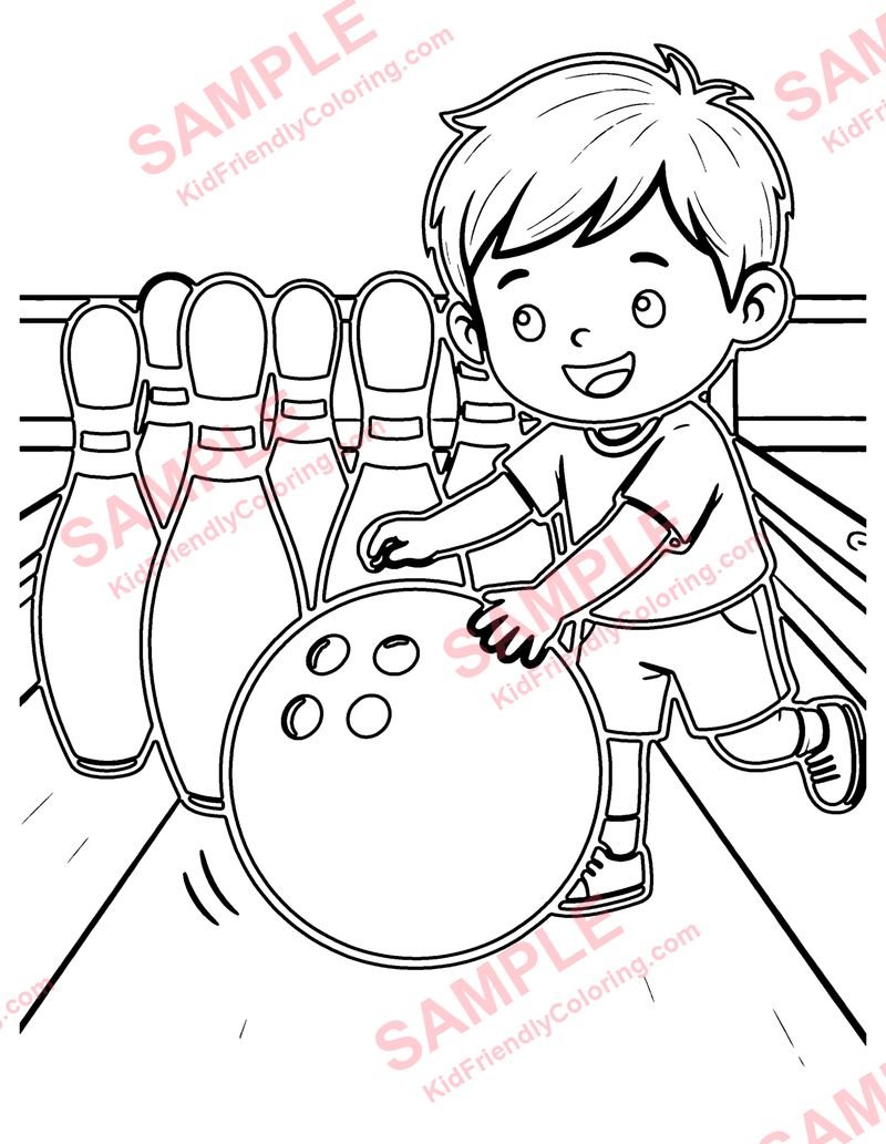 Bowling coloring page preview