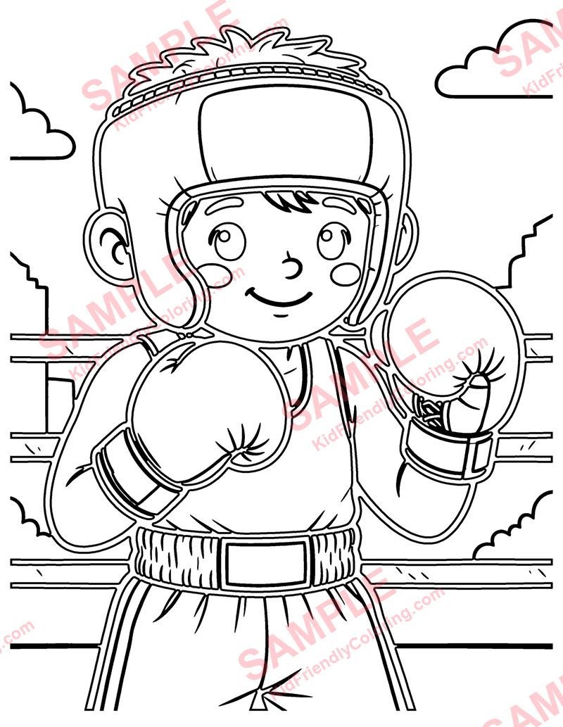 Boxing Gloves coloring page preview