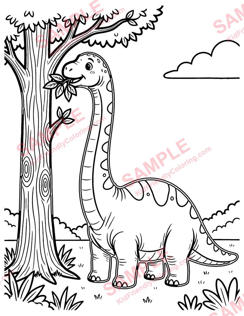 Brachiosaurus Treetop Lunch coloring page preview
