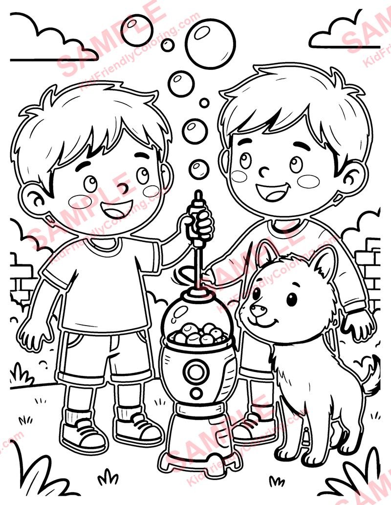 Bubble Machine coloring page preview