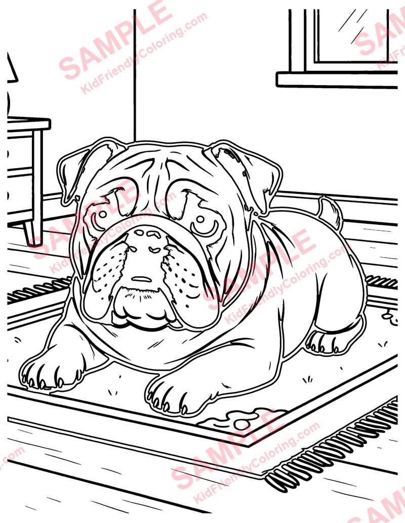 Bulldog coloring page preview