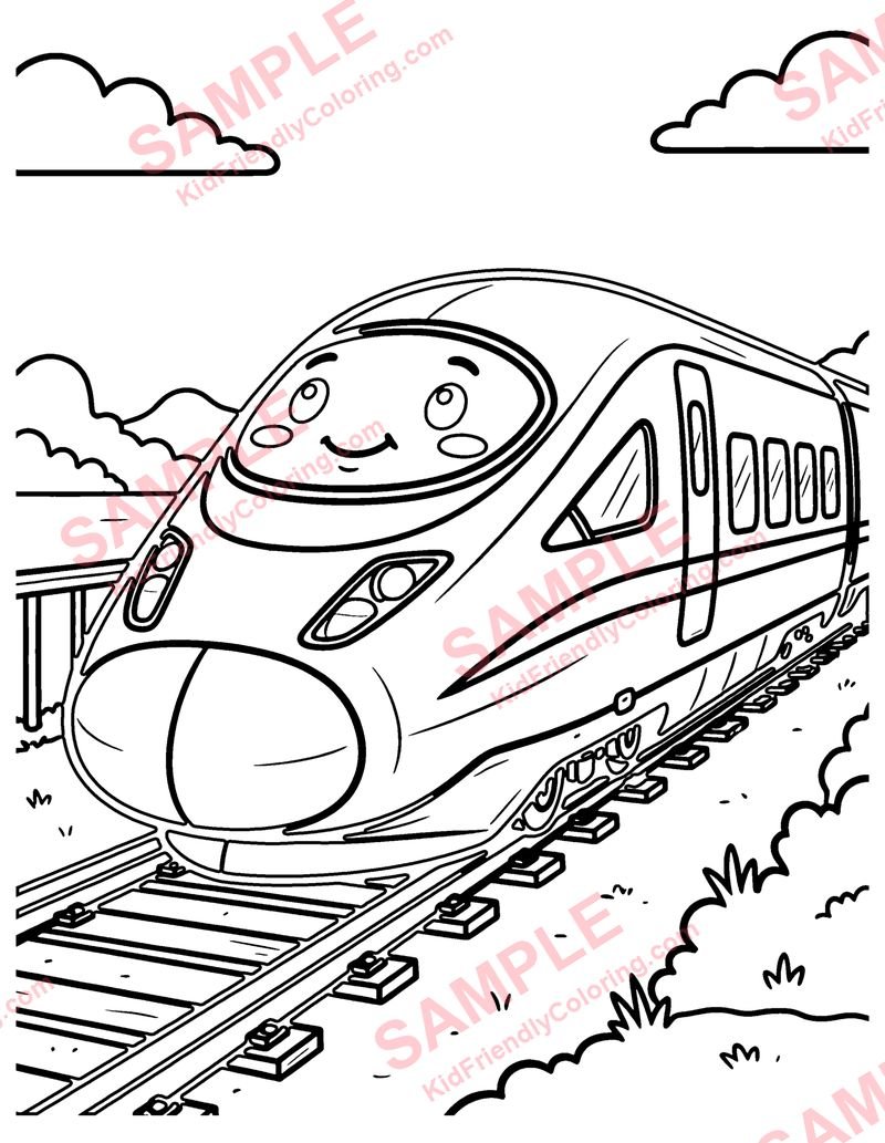 Bullet Train coloring page preview