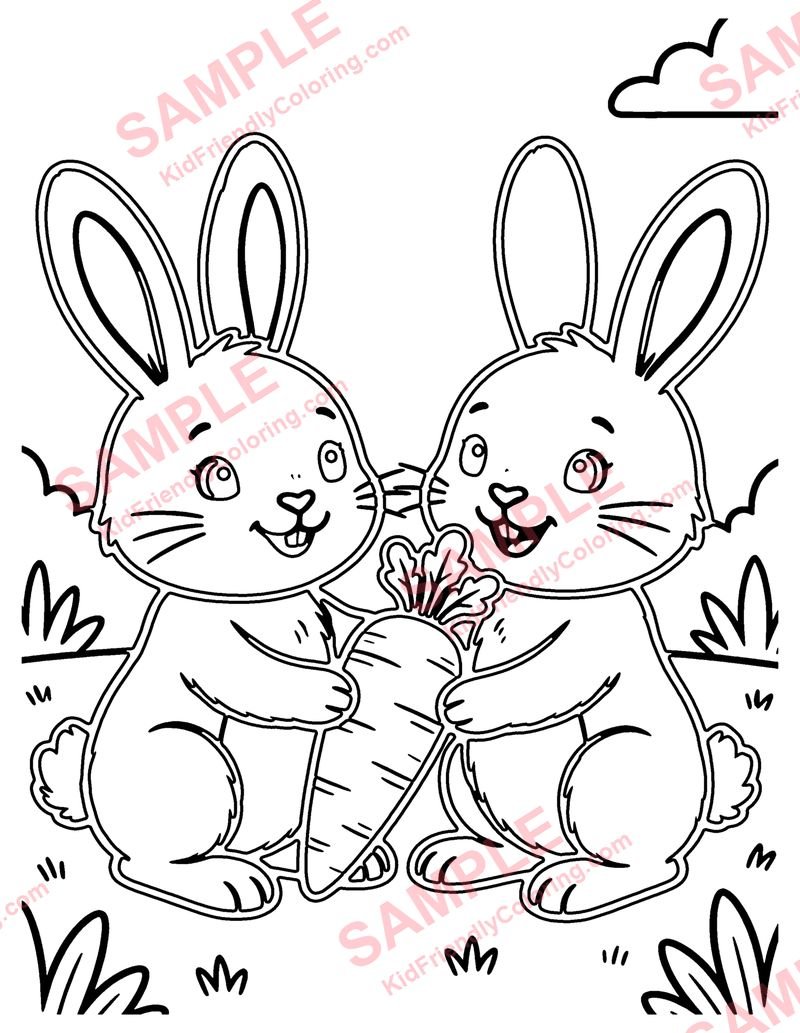 Bunny Pals coloring page preview