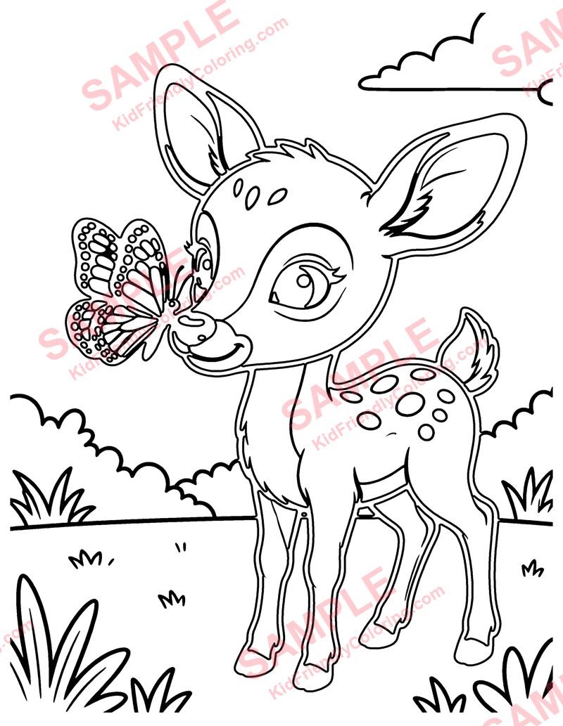 Butterfly on Its Nose coloring page preview