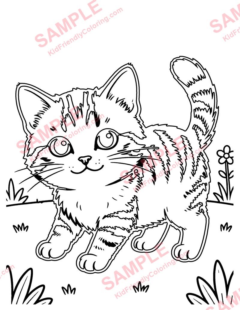 Calico Kitten coloring page preview