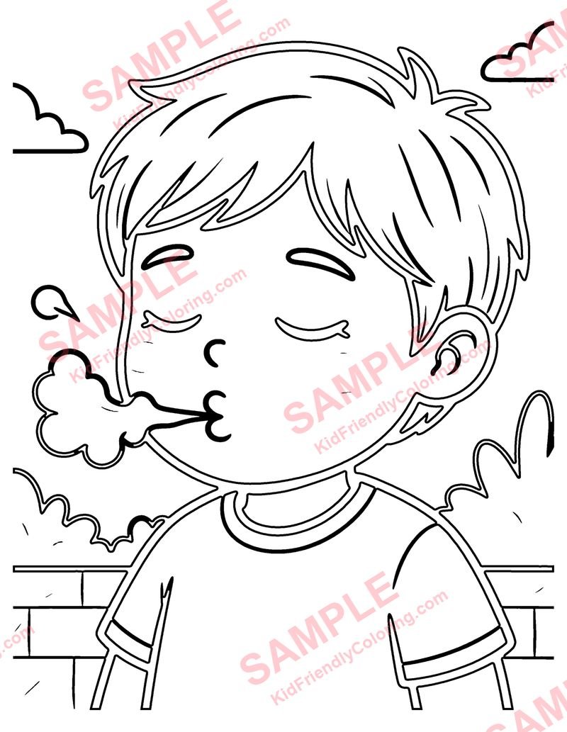 Calm Face coloring page preview