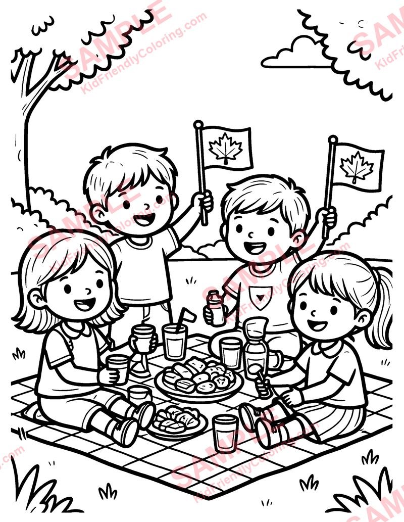 Canada Day coloring page preview