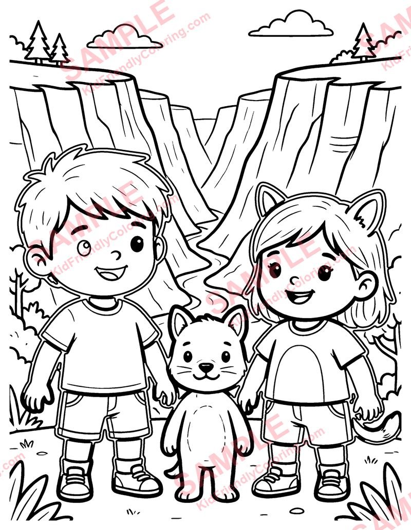 Canyon coloring page preview