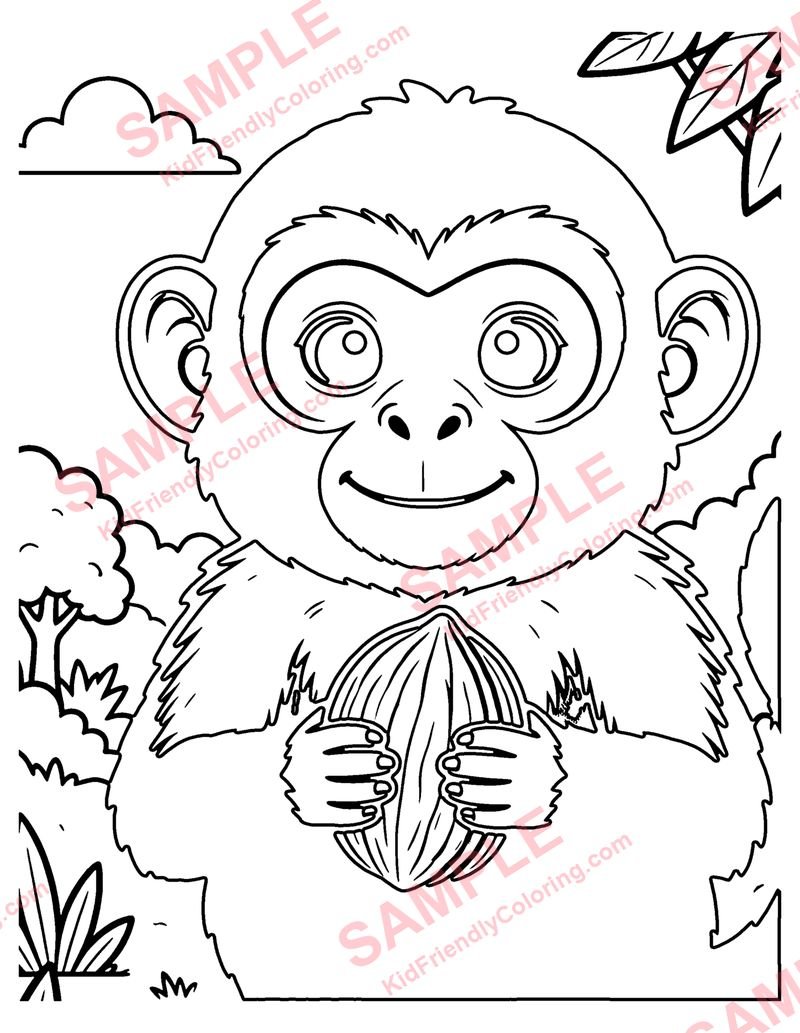 Capuchin coloring page preview
