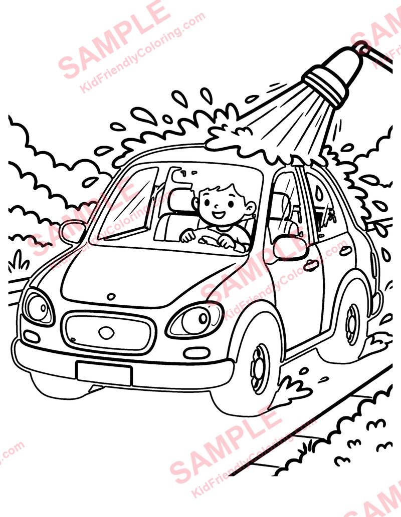 Car Wash coloring page preview
