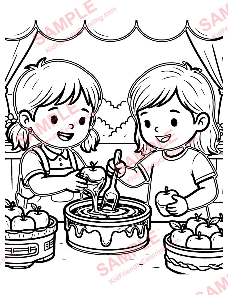 Caramel Apples coloring page preview