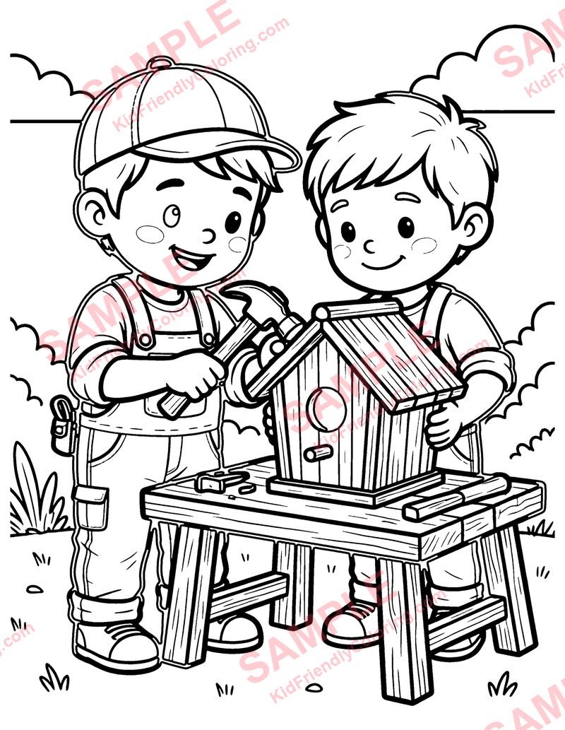 Carpenter coloring page preview