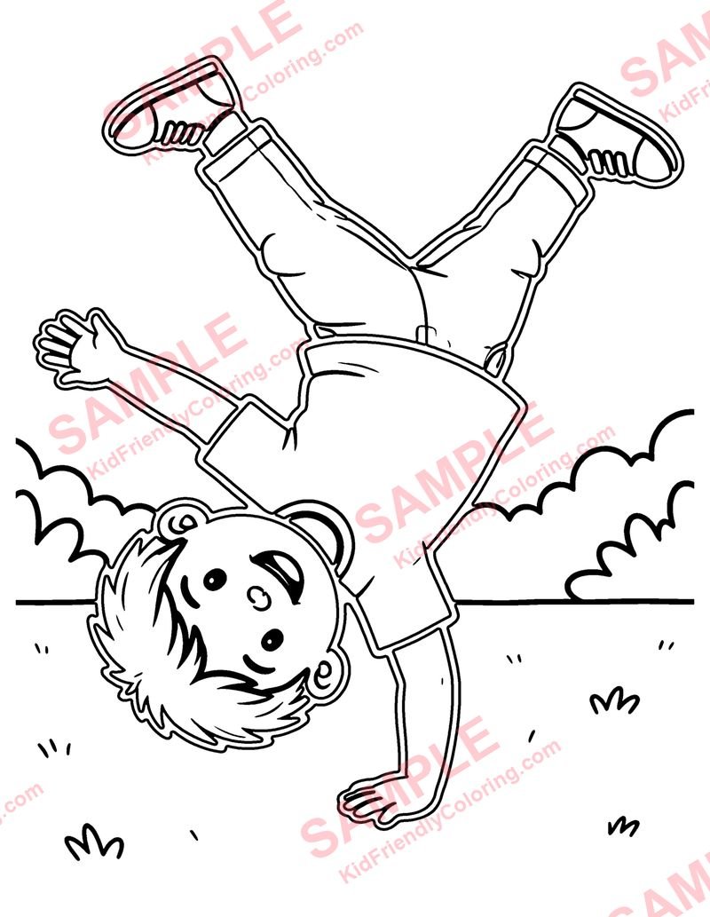 Cartwheel coloring page preview