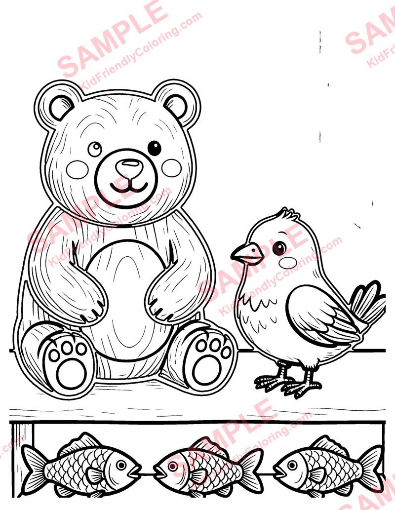 Carved Wooden Animals coloring page preview